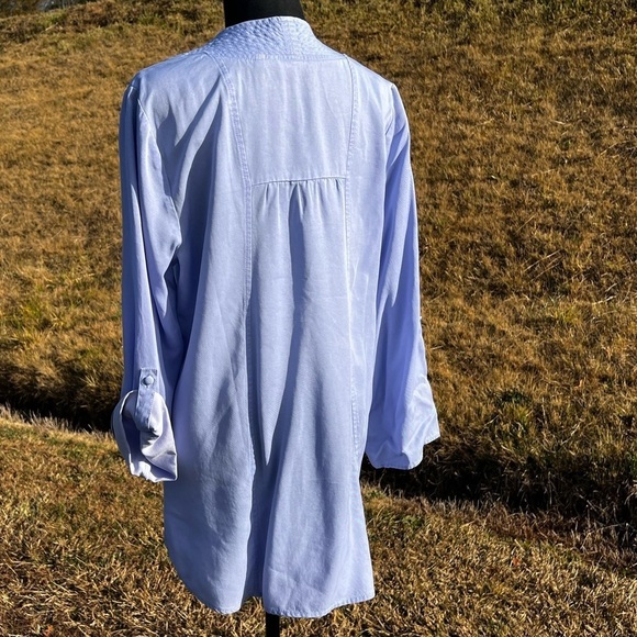 Soft Surroundings light blue tencel blouse - Picture 5 of 7